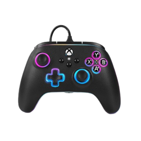 PowerA Advantage Wired Gaming Controller with Lumectra for Xbox Series X/S, Xbox One, PC, Windows 10/11, Vivid LED Lighting, Black (Officially Licensed)
