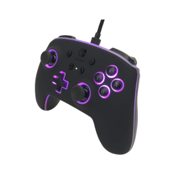 PowerA Spectra Enhanced Wired Gaming Controller for Nintendo Switch with Vivid LED Lighting, Black (Officially Licensed)