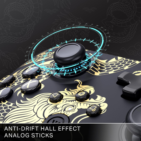 PowerA Battle Dragon™ Advanced Wireless Controller for PC & Cloud Gaming: Magnetic Hall Effect Joysticks/Triggers, Adjustable Height Joysticks & Vibrations, 30h Playtime