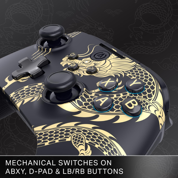PowerA Battle Dragon™ Advanced Wireless Controller for PC & Cloud Gaming: Magnetic Hall Effect Joysticks/Triggers, Adjustable Height Joysticks & Vibrations, 30h Playtime