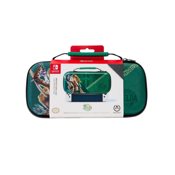 PowerA Protection Gaming Console Kit Case for Nintendo Switch - OLED Model, Nintendo Switch or Nintendo Switch Lite with Accessories Storage, The Legend of Zelda, Archaic Link (Officially Licensed)