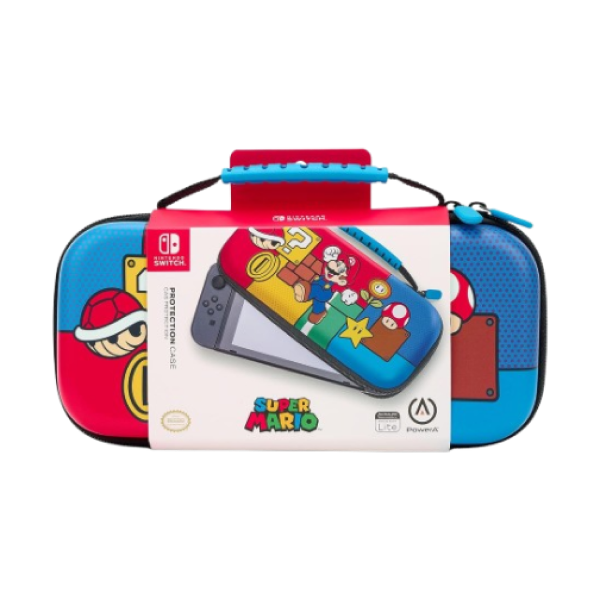 PowerA Protection Gaming Console Kit Case for Nintendo Switch - OLED Model, Nintendo Switch or Nintendo Switch Lite with Accessories Storage, Super Mario Bros, Mario Pop (Officially Licensed)