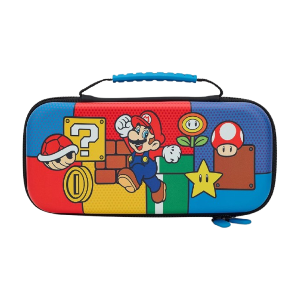PowerA Protection Gaming Console Kit Case for Nintendo Switch - OLED Model, Nintendo Switch or Nintendo Switch Lite with Accessories Storage, Super Mario Bros, Mario Pop (Officially Licensed)