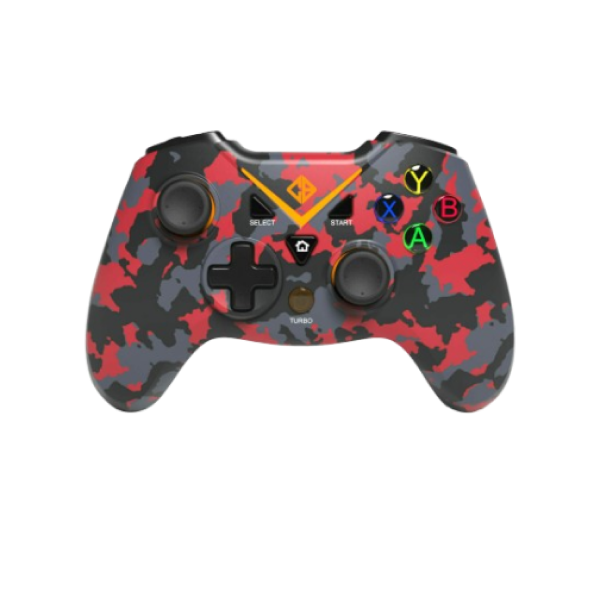 Cosmic Byte C3070W Nebula 2.4G Wireless Gamepad for PC, Upgraded with USB C Port and Works in Wired and Wireless Mode - camo red